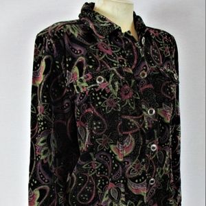 CHRISTOPHER & BANKS womens M VELVET jacket (L)E2